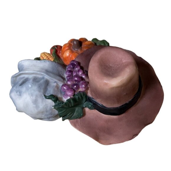 Thanksgiving Tabletop  Decor Pilgrim Hat Corn Vegetable - Picture 5 of 10